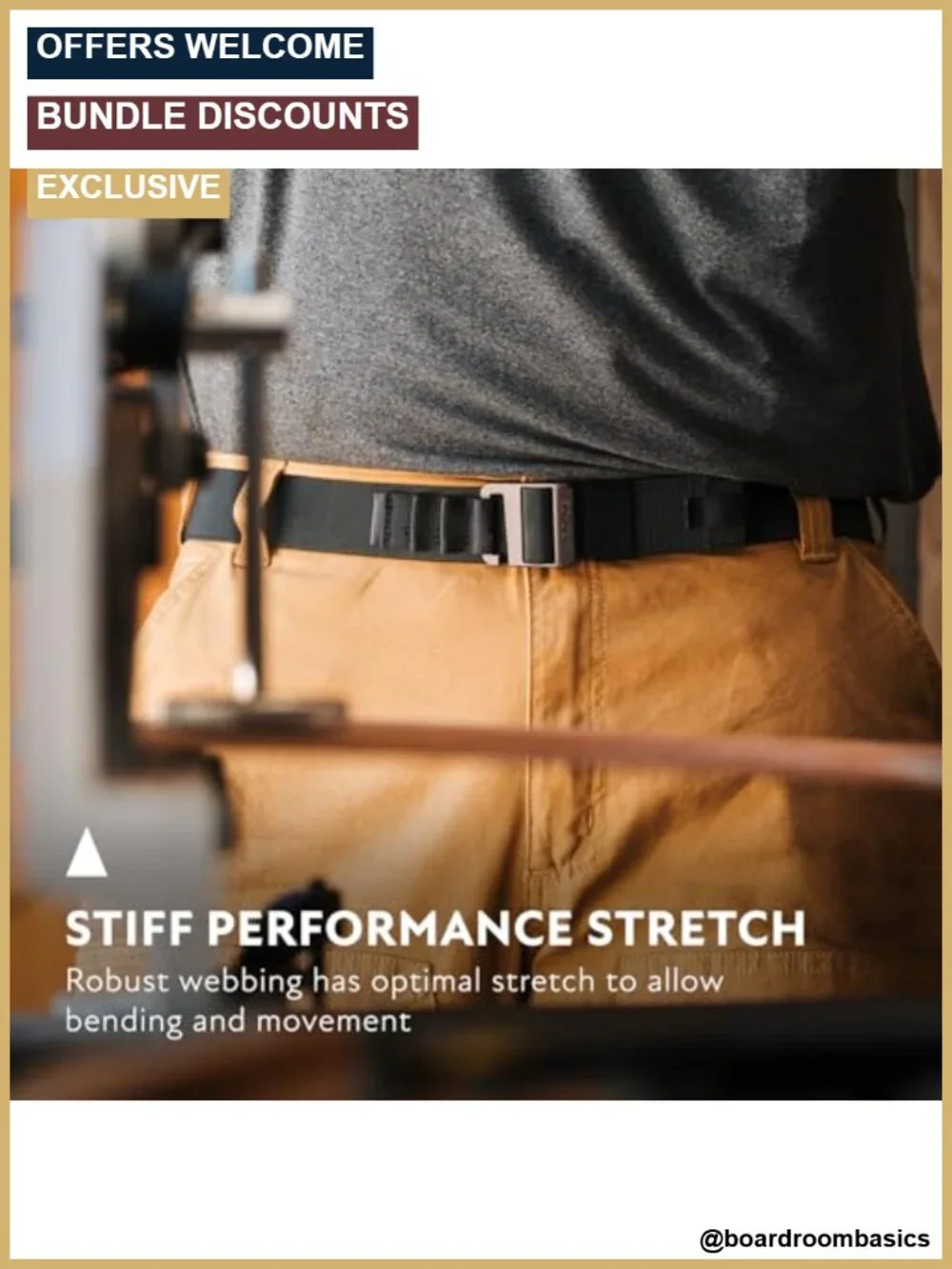 Arcade Alu Utility Belt, Stretch Webbing, Aluminum Buckle for Men